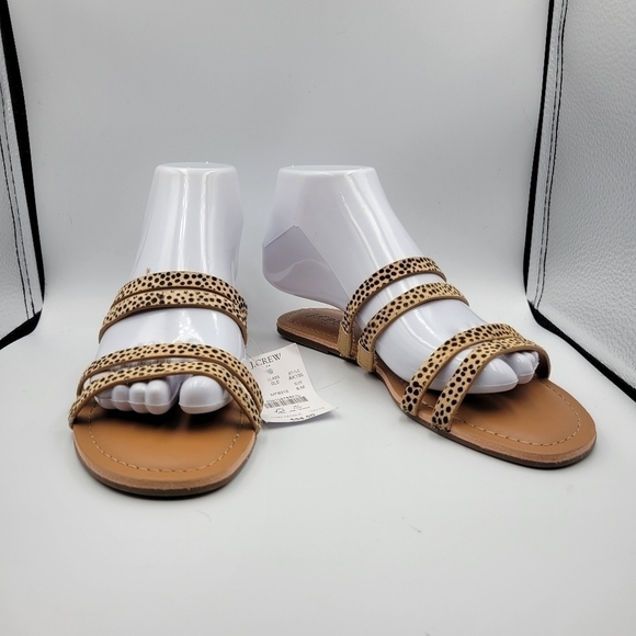 J. Crew Leopard Print Slide Sandals Sz 6 - Picture 1 of 12